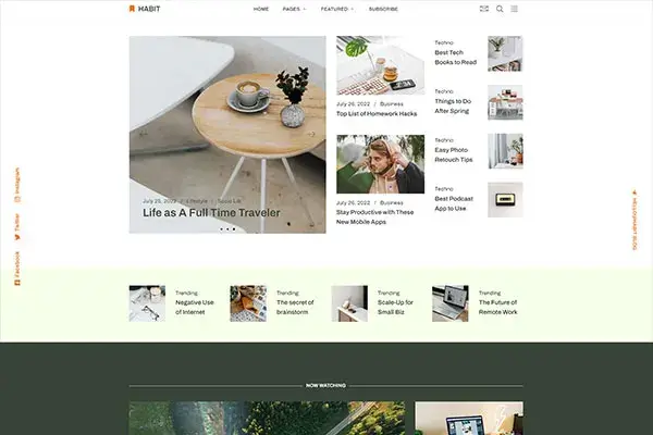Habit - Website Template for Modern Blog | Cloudtree Template