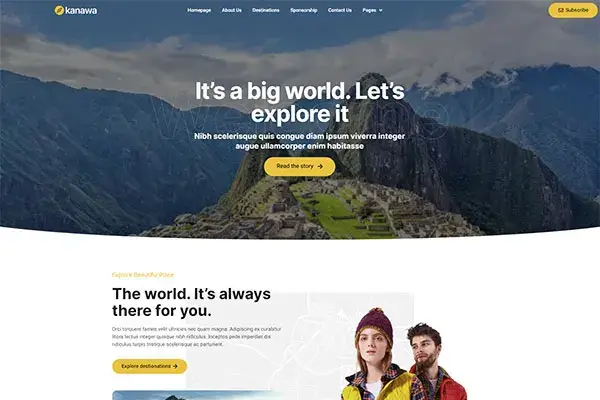 Kanawa - Modern Travel Blog | Cloudtree Template