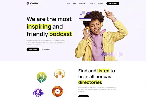 Podzed - Website Template for Podcaster & Radio Station | Cloudtree Template