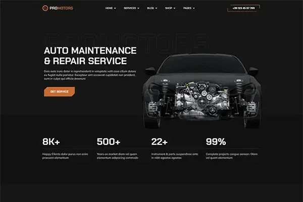 ProMotors – Website Template for Car Service and Detailing | Cloudtree Template