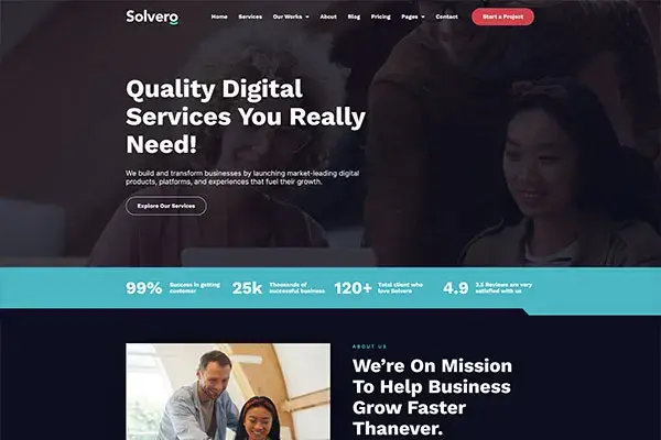 Solvero - Website Template for Web & Mobile Development Service | Cloudtree Template